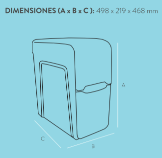Dimensiones del descalcificador Kinetico Premier